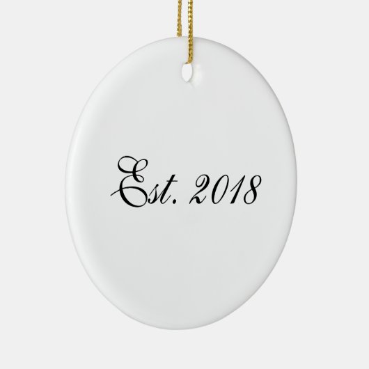 Est. Year Personalized Couple Design Keramik Ornament (Rechts)