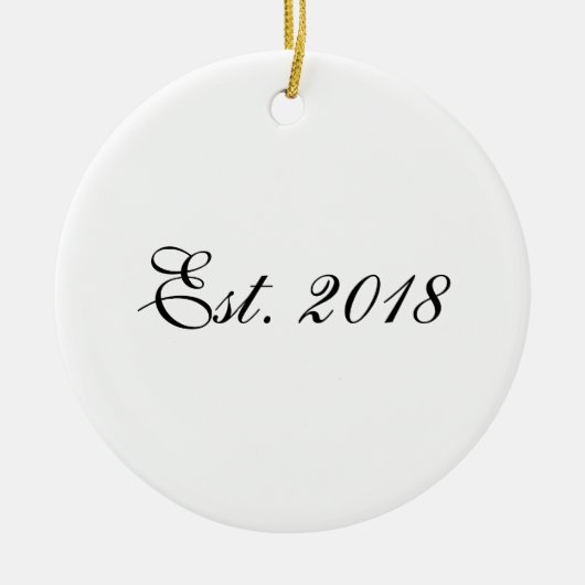 Est. Year Personalized Couple Design Keramik Ornament (Vorne)