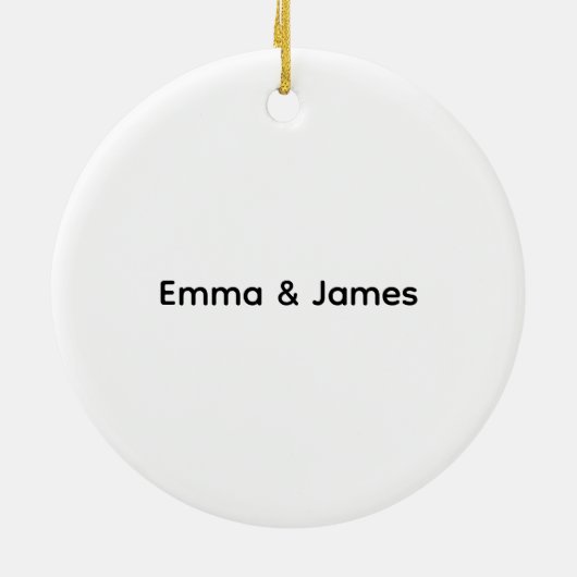 Est. Year Personalized Couple Design Keramik Ornament (Hinten)