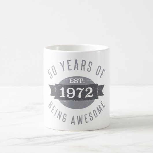 Established 1972 50th Birthday Kaffeetasse (Mittel)