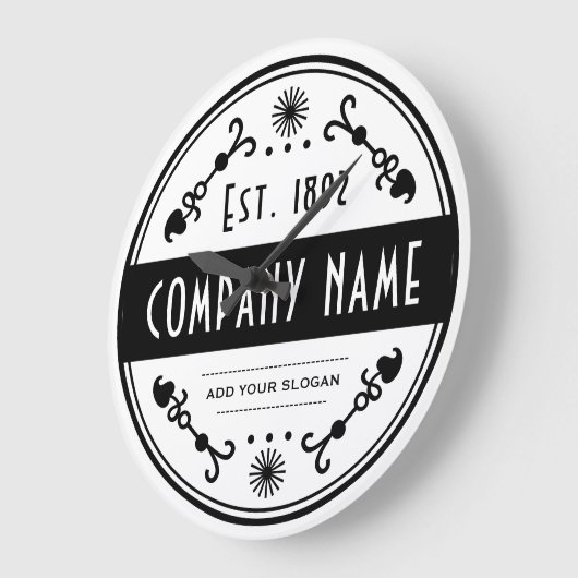 Established Business Name, Decorative Große Wanduhr (Winkel)