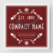 Established Business Name, Decorative Quadratische Wanduhr (Vorderseite)