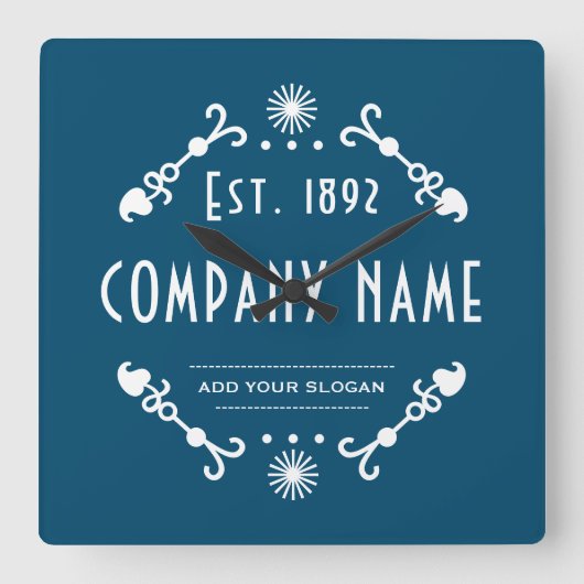 Established Business Name, Decorative Quadratische Wanduhr (Vorderseite)