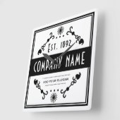 Established Business Name, Decorative Quadratische Wanduhr (Winkel)