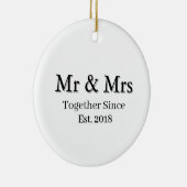 Established Year Modern Personalized Couple Keramik Ornament (Rechts)