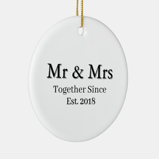 Established Year Modern Personalized Couple  Keramik Ornament (Rechts)