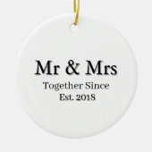 Established Year Modern Personalized Couple  Keramik Ornament (Vorne)