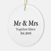 Established Year Modern Personalized Couple Keramik Ornament (Links)
