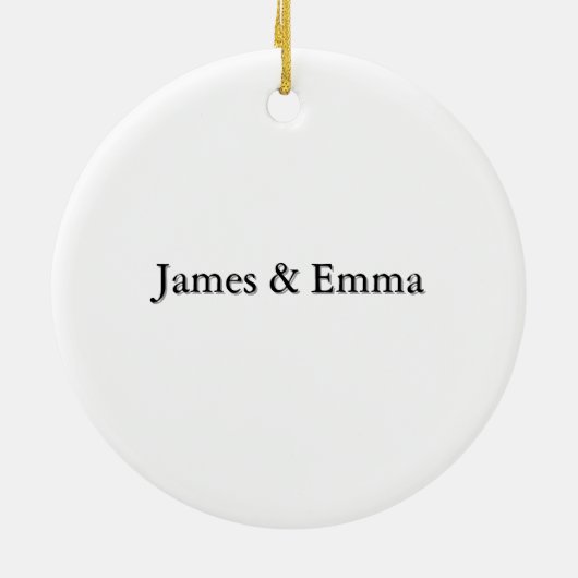 Established Year Modern Personalized Couple  Keramik Ornament (Hinten)