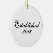 Established Year Personalized Couple Design Keramik Ornament (Rechts)