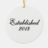 Established Year Personalized Couple Design Keramik Ornament (Vorne)