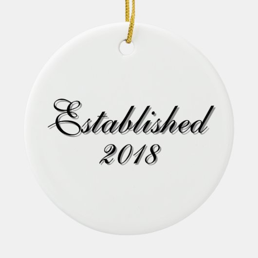 Established Year Personalized Couple Design Keramik Ornament (Vorne)