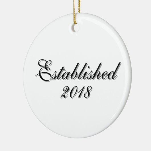 Established Year Personalized Couple Design Keramik Ornament (Links)