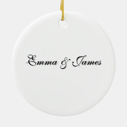 Established Year Personalized Couple Design Keramik Ornament (Hinten)