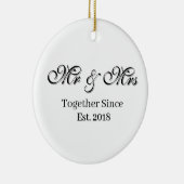 Established Year Personalized Couple Design Keramik Ornament (Rechts)