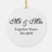 Established Year Personalized Couple Design Keramik Ornament (Vorne)
