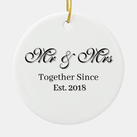Established Year Personalized Couple Design Keramik Ornament (Vorne)
