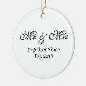 Established Year Personalized Couple Design Keramik Ornament (Links)