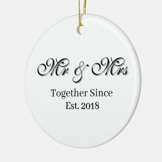 Established Year Personalized Couple Design Keramik Ornament (Links)