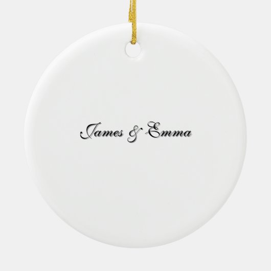 Established Year Personalized Couple Design Keramik Ornament (Hinten)