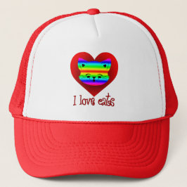 Estampa Animal - I Love Cats - Bone Truckerkappe