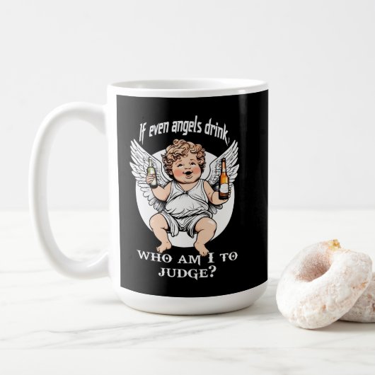 Estampa Anjo - Funny Guardian Angel – Caneca Kaffeetasse (Mit Donut)