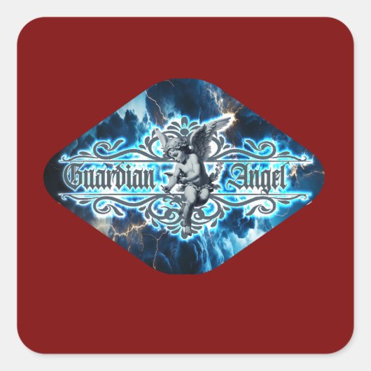 Estampa Anjo - Guardian Angel – Adesivo Quadratischer Aufkleber (Vorderseite)