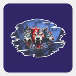 Estampa Graffiti - Cerberus Wolves - Adesivo Quadratischer Aufkleber