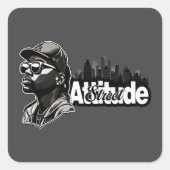 Estampa Hip Hop - Attitude Street - Adesivo Quadratischer Aufkleber (Vorderseite)