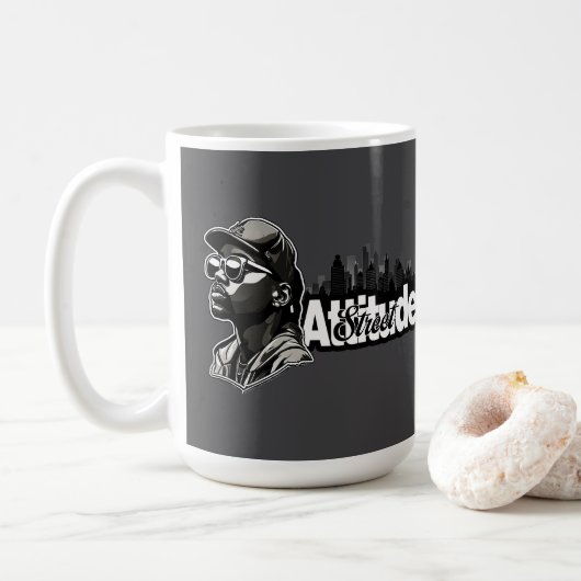 Estampa Hip Hop - Attitude Street - Caneca Kaffeetasse (Mit Donut)