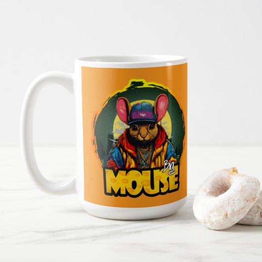 Estampa Hip Hop - Big mouse - Caneca Kaffeetasse (Mit Donut)