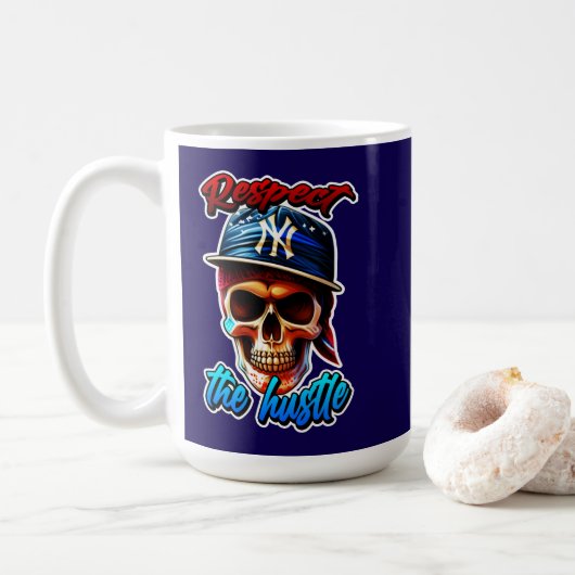 Estampa Hip Hop - Respect the Hustle - Caneca Kaffeetasse (Mit Donut)