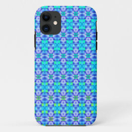 Estampado de formas azuis chamativos e verde claro Case-Mate iPhone hülle