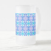 Estampado de formas azuis chamativos e verde claro mattglas bierglas (VorderseiteRechts)