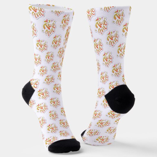 estampado integral te amo socken (Gewinkelt)