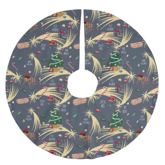 estampado navideño de regalos y dulces para niños polyester weihnachtsbaumdecke (Vorderseite)