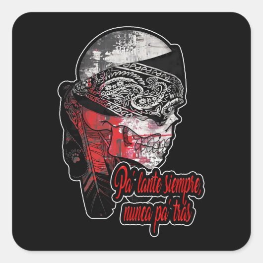 Estampas Hip Hop - Nunca Pa’trás - Adesivo Quadratischer Aufkleber (Vorderseite)