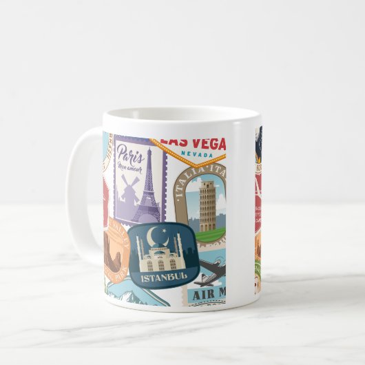 Estampillas De Distintos Países Kaffeetasse (Vorderseite Links)