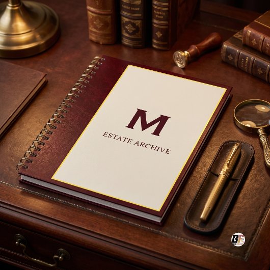 Estate Archive Classic Monogram Bordeaux Notizblock