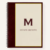 Estate Archive Classic Monogram Bordeaux Notizblock (Vorderseite)