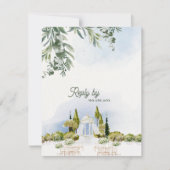 Estate Garden Pavilion Wedding RSVP with QR Code Karte (Vorderseite)