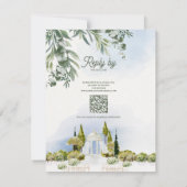Estate Garden Pavilion Wedding RSVP with QR Code Karte (Rückseite)