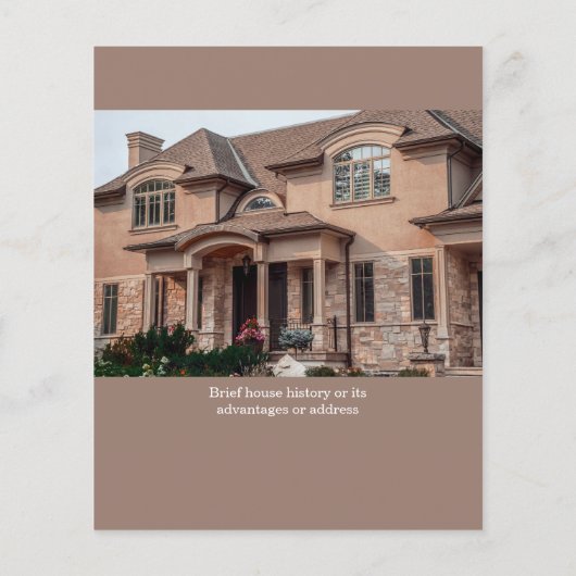 Estate Open House Logo Photo Light Brown Flyer (Hinten)