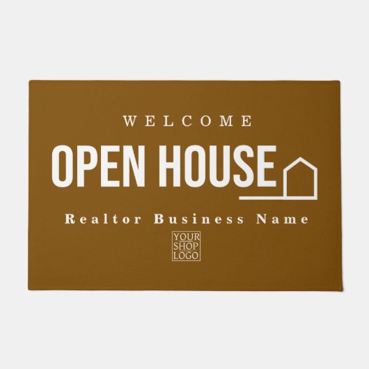 Estate Open House Modern Chic Brown Fußmatte (Vorderseite)