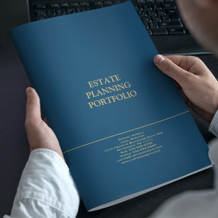 Estate Planning Portfolio - Blue   Gold Bewerbungsmappe