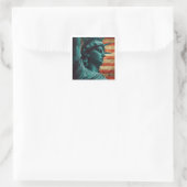 Estátua da Liberdade Quadratischer Aufkleber (Tasche)