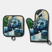 Esteemed Feline Ofenhandschuh & Topflappen-Set (Vorderseite)