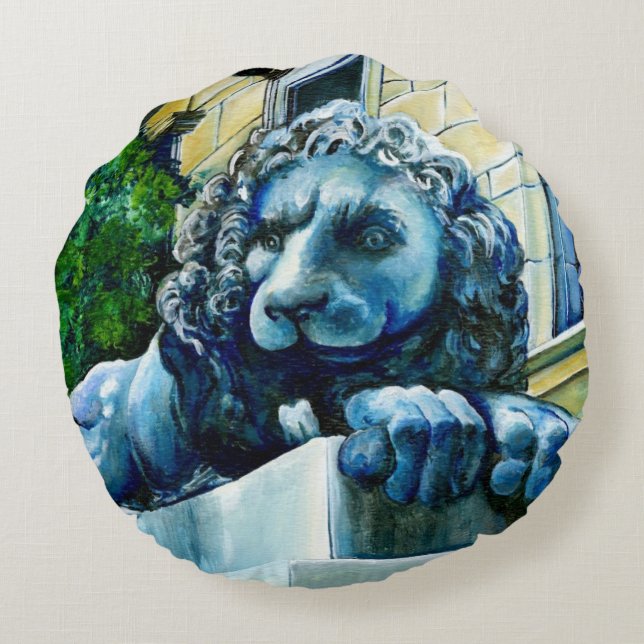 Esteemed Feline, Washington DC, USA Rundes Kissen (Rückseite)