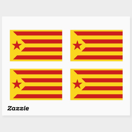 Estelada-Flaggensticker für Katalonien Rechteckiger Aufkleber (Blatt)