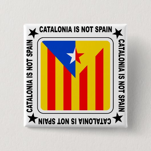 Estelada Katalanische Flagge Button (Vorderseite)